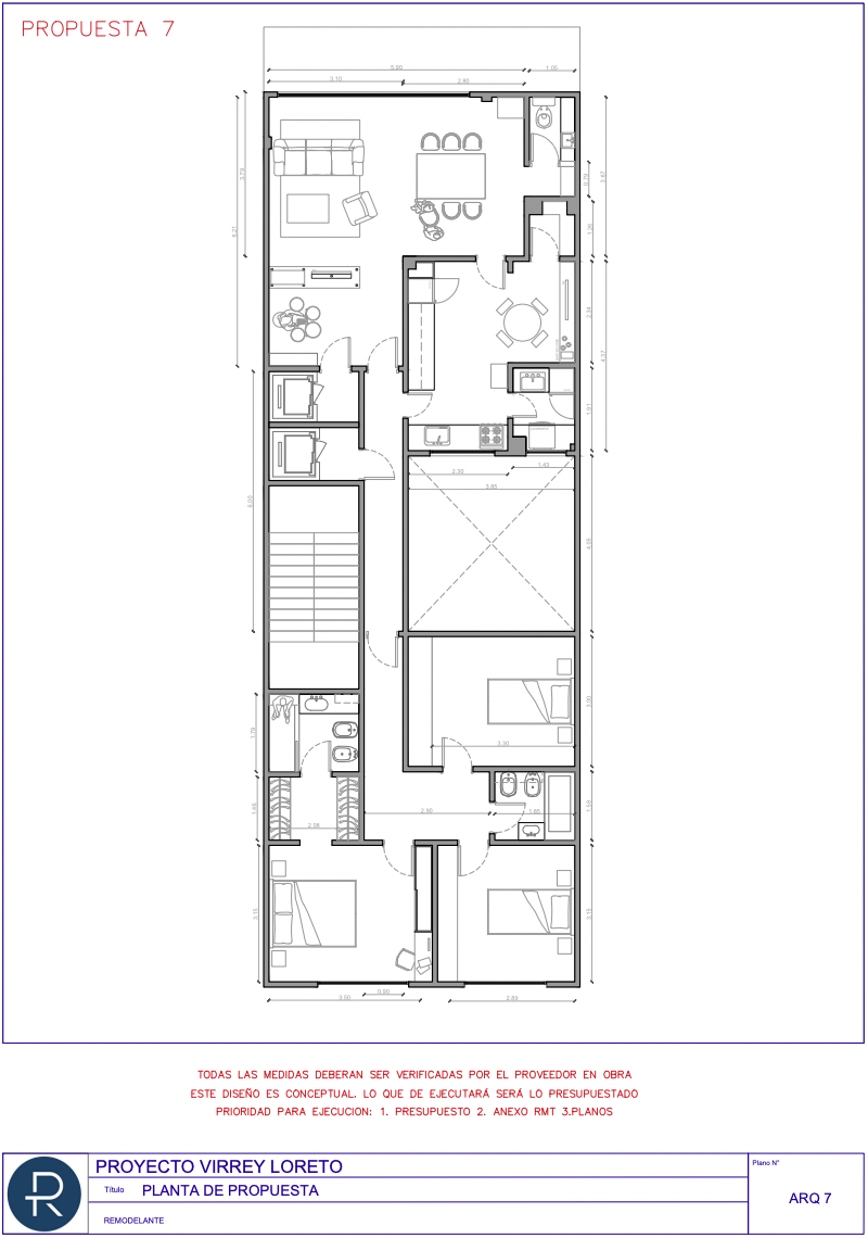 Virrey Loreto — reforma residencial Buenos Aires, diseño de interiores, vista 2